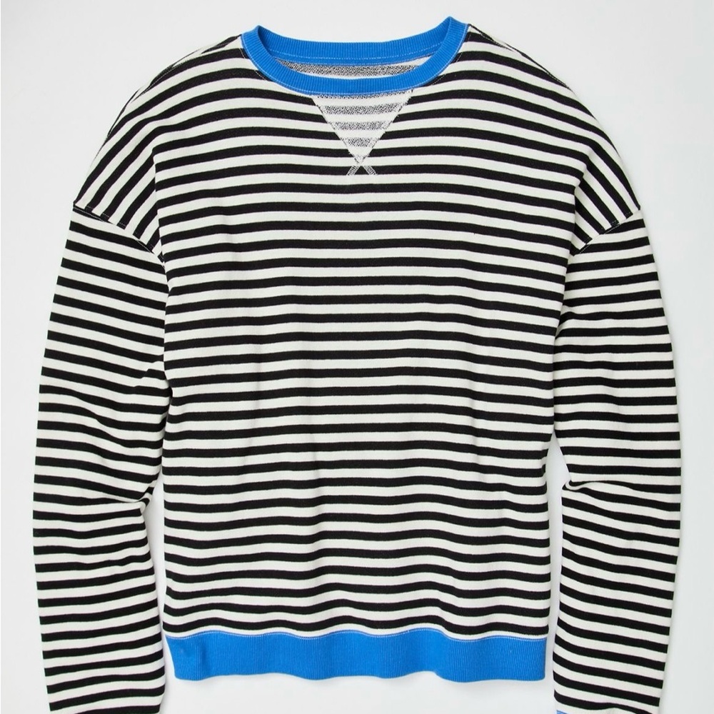 Free People Classic Striped Oversized Crewneck Size Large